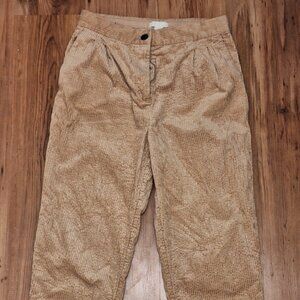 H&M tan curdory straight-leg pants size 12